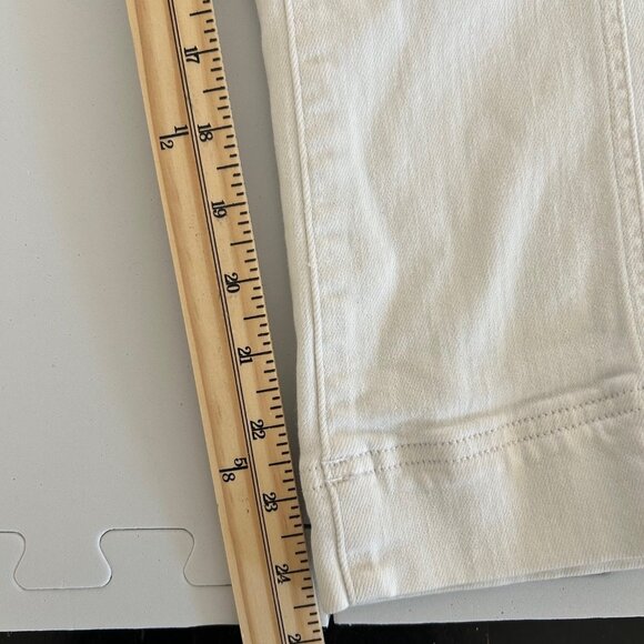 Anthropologie Pilcro Wide Leg Pants Women's White Denim Patch Panel High Rise 32 - Picture 10 of 10